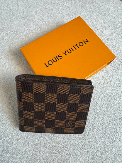 LV MEN BROWN CHEQUE WALLET