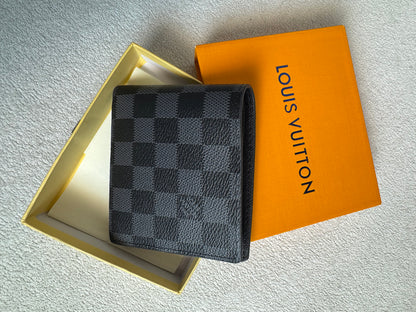 LV Men Black Grey wallet